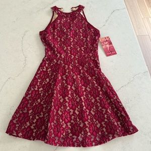 Emerald Sundae wine / silver cocktail dress